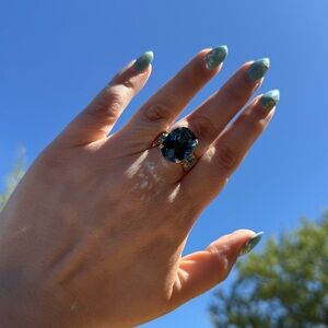 Michael Valitutti Gems En Vogue Sterling London Blue Topaz Ring Size 8